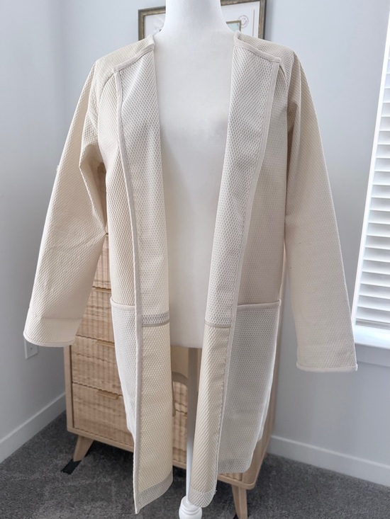 Jackets & Blazers - Lafayette 148 New York honeycomb ivory open front light jacket med